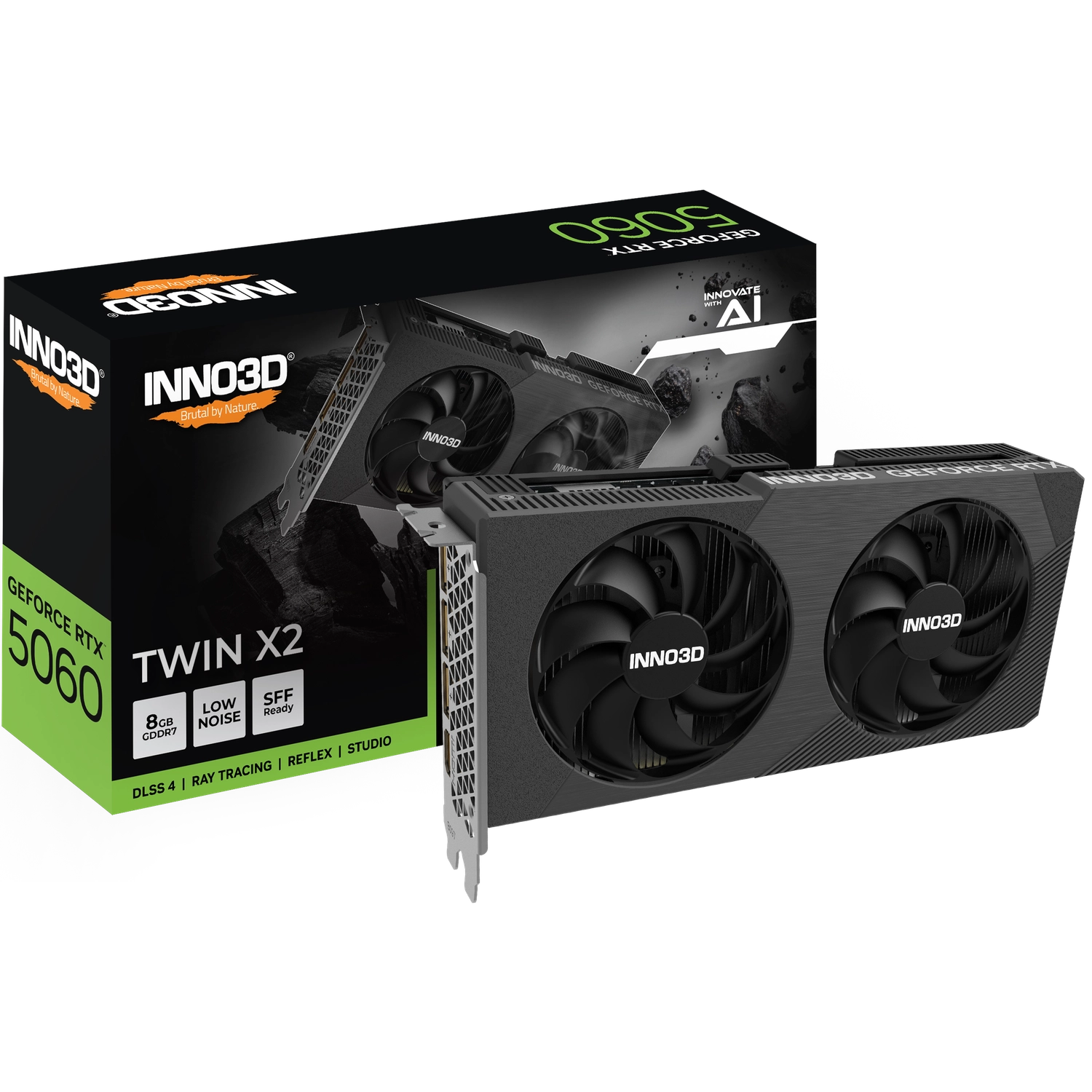 Placa De Video Inno3D Nvidia Geforce Rtx 5060 8Gb Gddr7 Twin X2