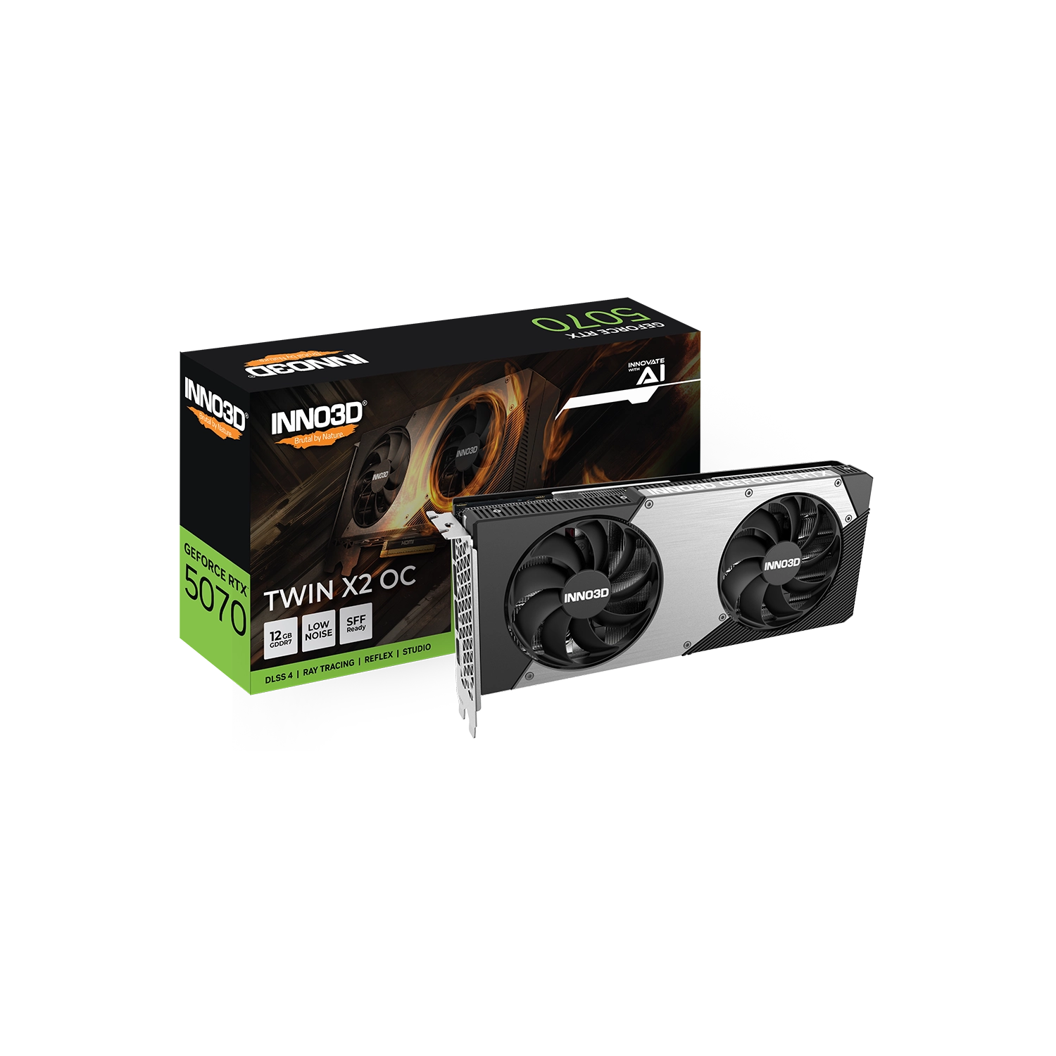 Placa De Video Inno3D Nvidia Geforce Rtx 5070 12Gb Gddr7 Twin X2