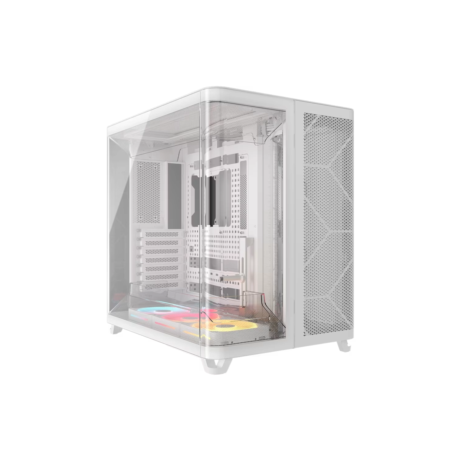 Gabinete Corsair Air 5400 Lx-R Rgb Icue Link Mid Tower Con Triple Cámara Blanco