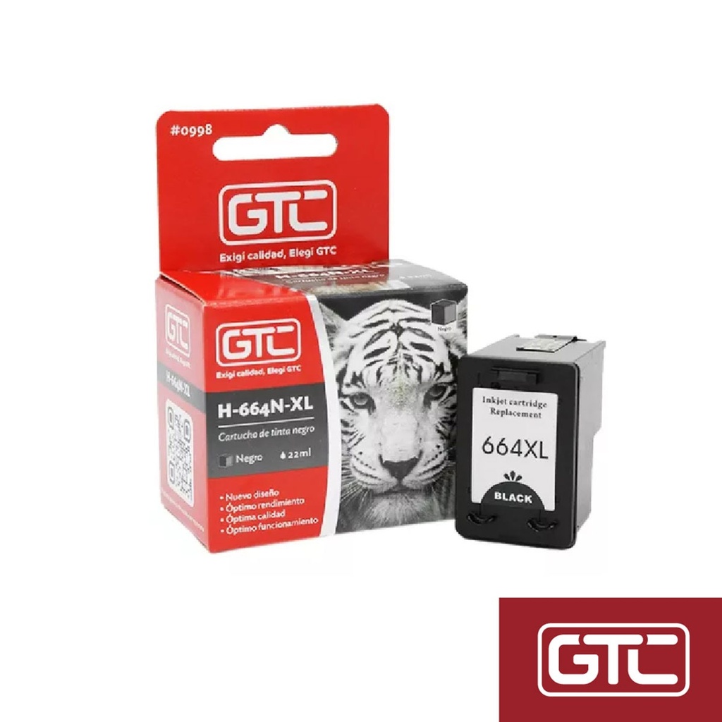 Gtc Cartucho Hp Alternativo 664 Negro