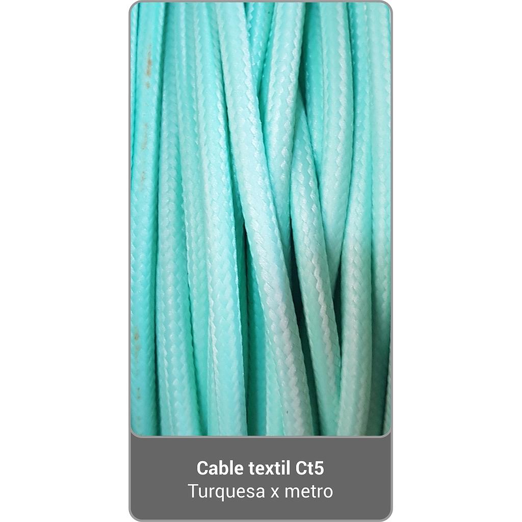Cable Textil CT5 - Turquesa x metro