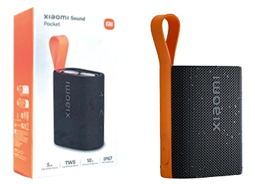 Parlante Xiaomi Sound Pocket 5W Tws Ip67 Micrófono Bluetooth 5.4 Batería 1000Mah Incluye Cable Usb Tipo C Negro