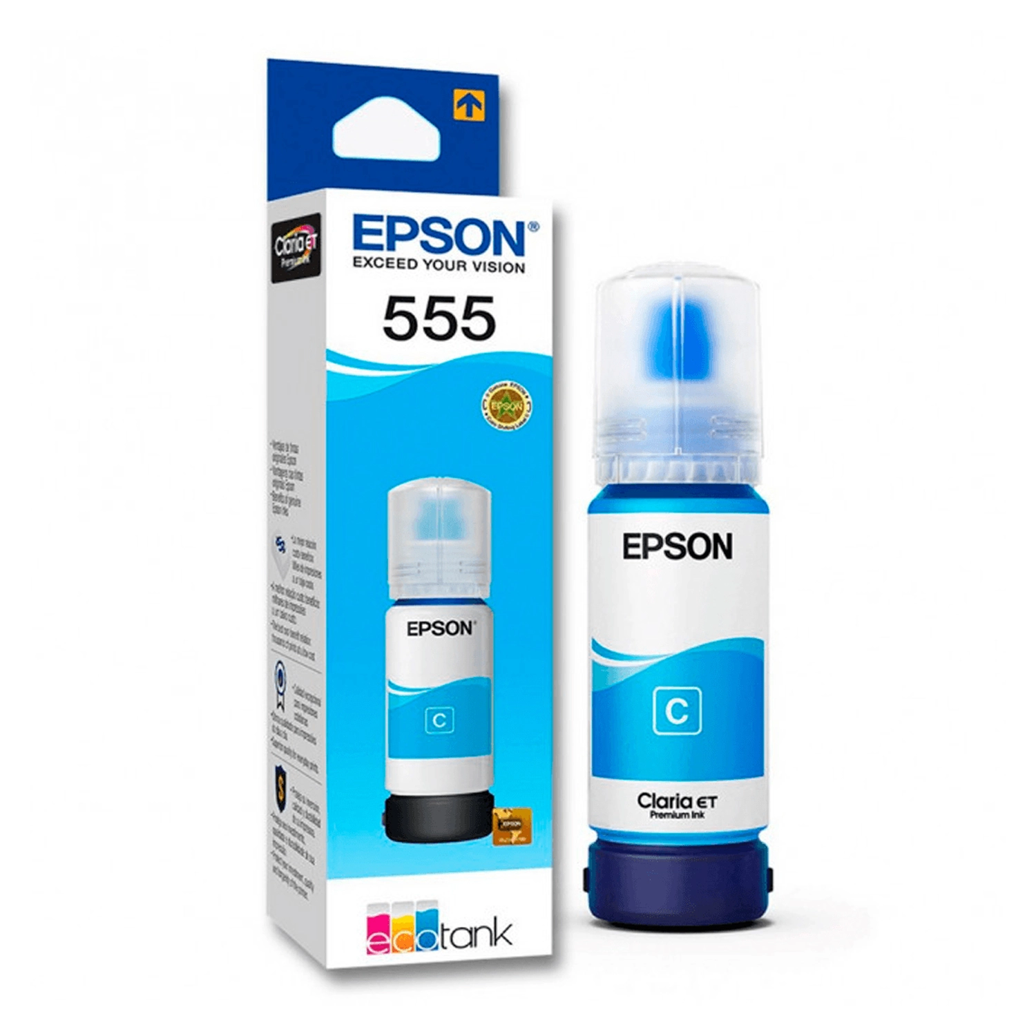 Botella De Tinta Epson 555 Cian