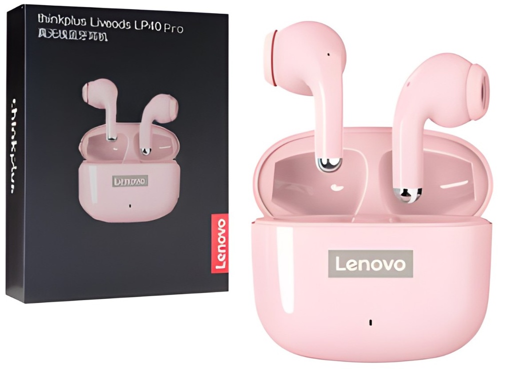 Auricular In Ear Lenovo Thinkplus Livepods Lp40 Pro Bluetooth 5.0 Alcance 10Mts Bateria 30Mah Incluye Cable Usb Tipo C Para Cargar Rosa