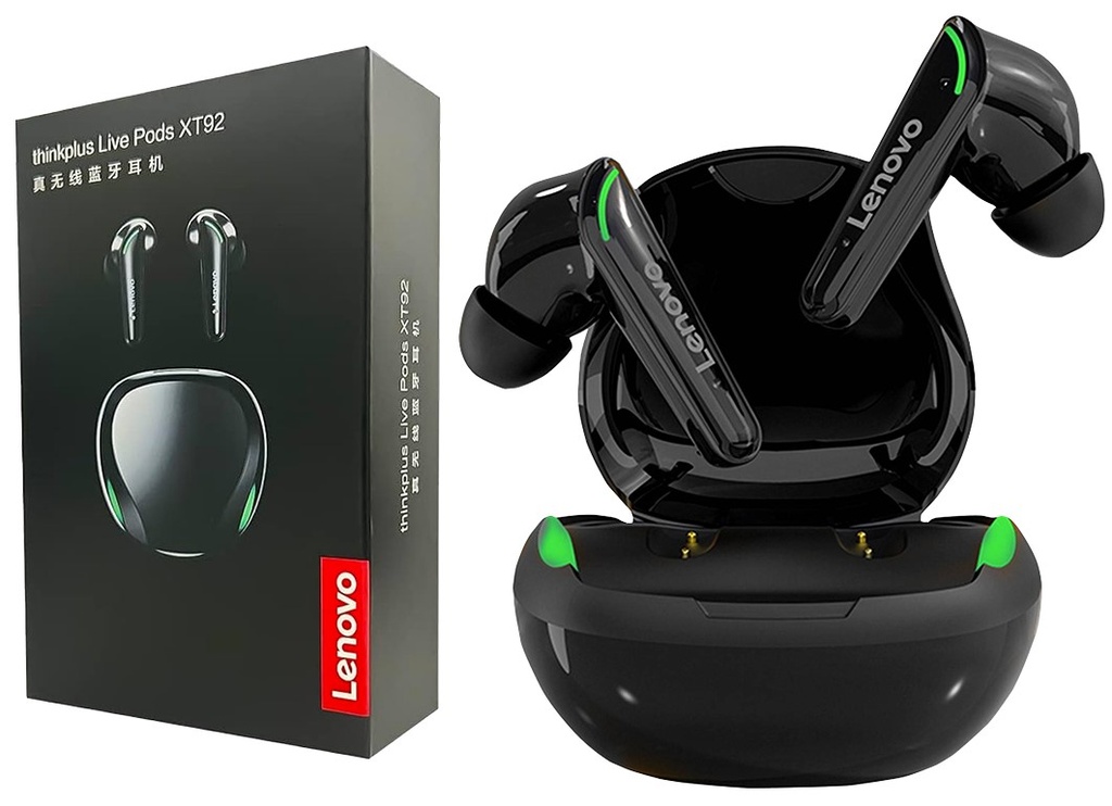 Auricular In Ear Lenovo Xt92 Bluetooth 5.1 Bateria Auricular 30Mah Base 300Mah Negro