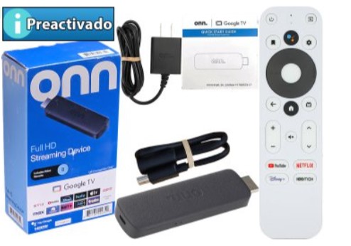 Reproductor Onn 1.5Gb 8Gb 1080 Full Hd Dualband Con Google Tv Hdmi Wifi Control Remoto 2Xaaa No Incluidas Trafo Patas Rectas - Preactivado - Sin Bloqueo De Regiones