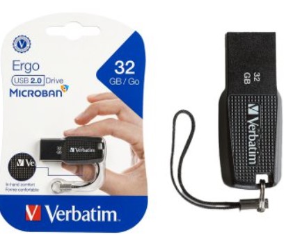 Pendrive 32Gb Verbatim Ergo Microban Usb 2.0 Negro