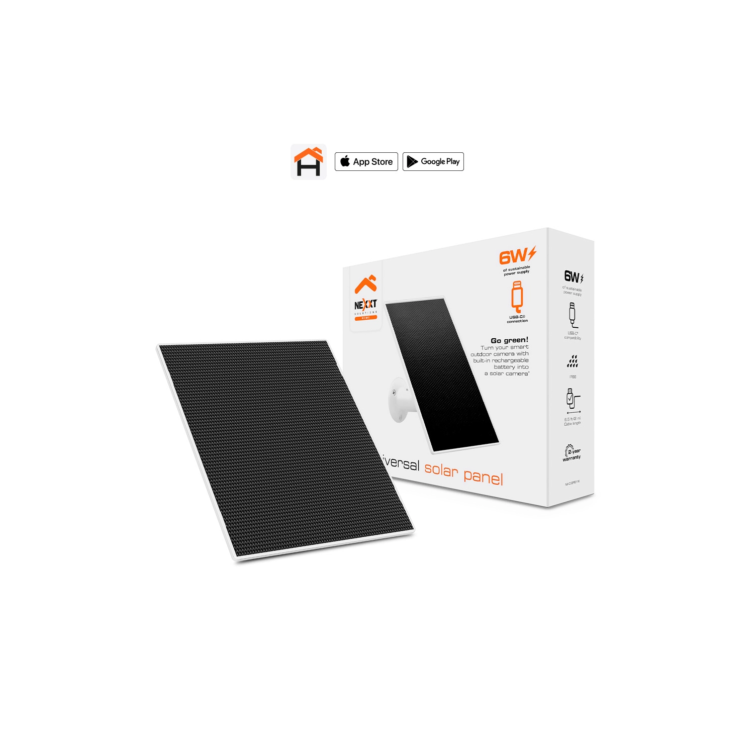 Nexxt Panel Solar Universal 6W Para Cam Int , Exte