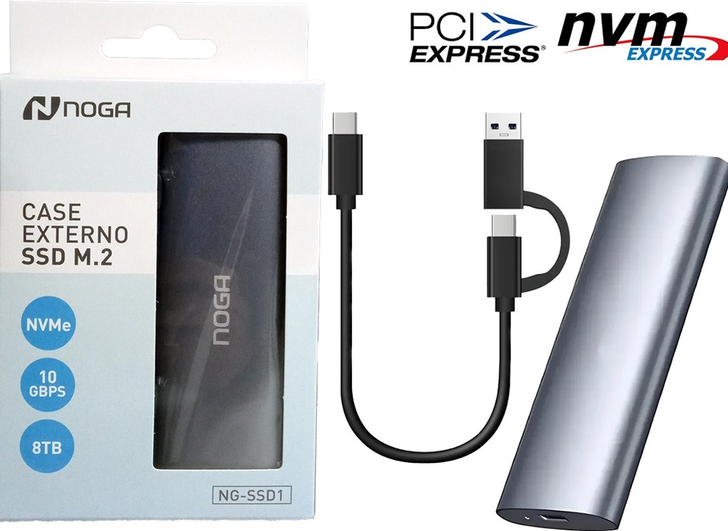 Carry Disk M2 Nvme Noga Ng-Ssd1 Usb 3.0 Y Usb Tipo C 2 En 1 Hasta 8Tb Carcasa Metalica - No Funciona Con Sata