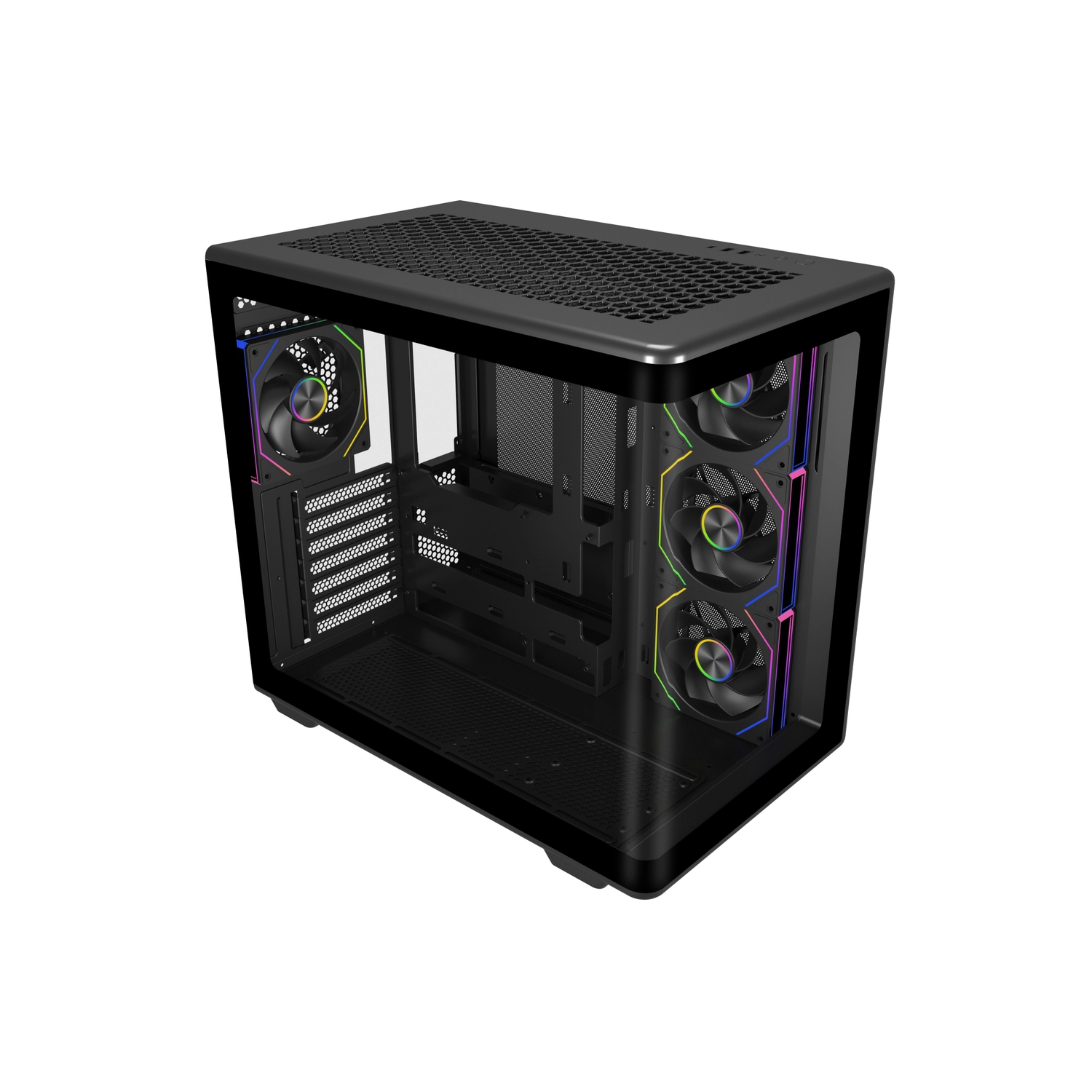 Gabinete Cooler Master Elite 600 Mid Tower 4 Fans Argb Tempered Glass Black S/Fuente