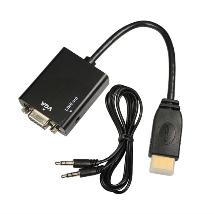 JAHRO JH-360 Adaptador HDMI MACHO A VGA HEMBRA CON AUDIO