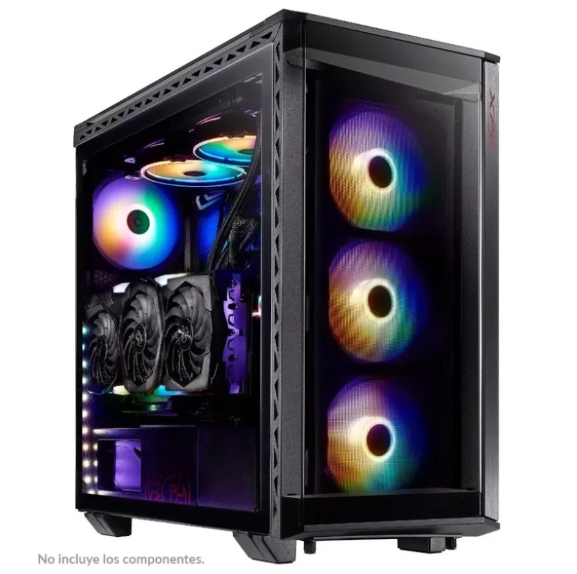 ADATA GABINETE GAMER XPG BATTLE CRUISER BKCWW BLACK + 4 FAN ARGB VIDRIO TEMPLADO