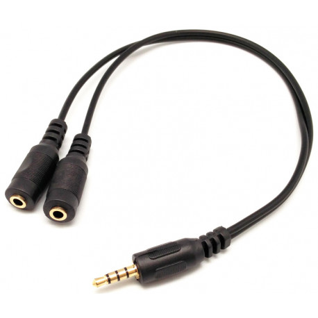 Adaptador TP-5978 - 2 stereo hembra a macho de 3 contactos-2 plug 3.5mm a 1 jack 3.5mm- Ideal para Ps4