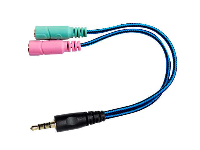 Adaptador Nisuta Nsadst3St2 2 Stereo Hembra A Macho De 3 Contactos Mallado Reforzado - Ideal Para Ps4