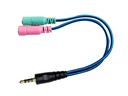 Adaptador Nisuta Nsadst3St2 2 Stereo Hembra A Macho De 3 Contactos Mallado Reforzado - Ideal Para Ps4