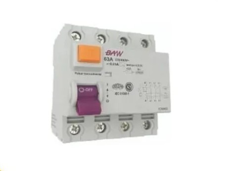 BAW ID463/030 - INTERRUPTOR DIFERENCIAL 4P 63A 30MA TETRAPOLAR