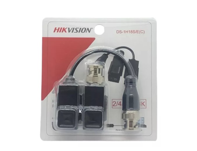 Balun Video Hikvision Cctv Adaptador Cable Utp 200m DS-1H18S-E-C