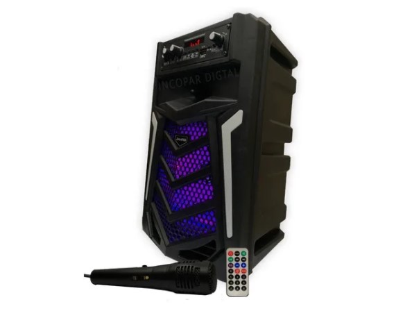 JAHRO SG-801B - PARLANTE BLUETOOTH AMPLIFICADO 8&quot; CON LUZ