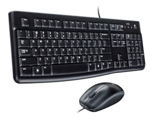 Combo Logitech Teclado + Mouse Mk120 Usb Black