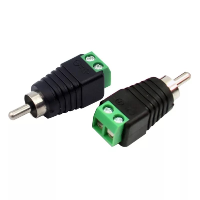 Ficha Plug Rca Macho Con Bornera Cctv