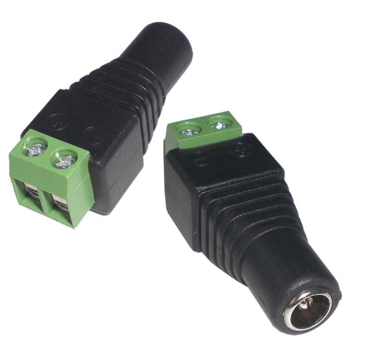 Ficha balun conector 5.5 x 2.1 mm - Hembra con Bornera