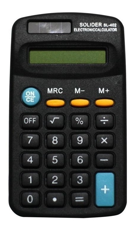 Global Calculadora 8 Digitos 8D-402 De Bolsillo Tamaño 113X64X20Mm Pila Aa / Solar