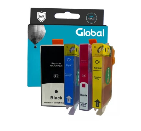 Global Cartucho Compatible Hp Xl 564 Xl Pack X 4 Negro Colores