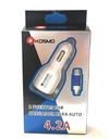 Kosmo Cargador 12V Micro Usb + Dual Usb 12V 4.2A