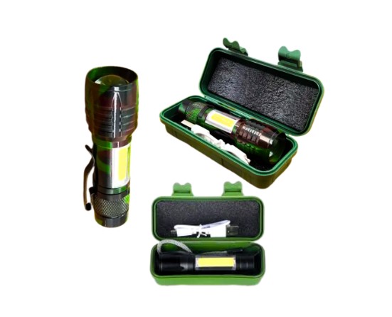 Linterna Led Metal Recargable Usb 3 Posiciones D-511