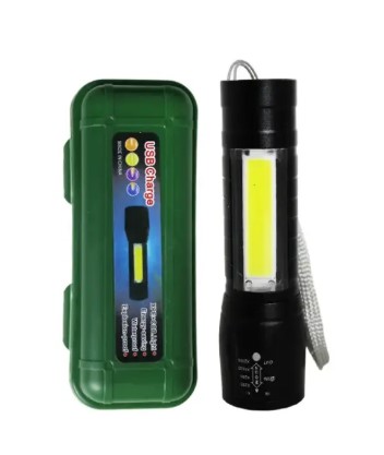 Linterna Led Metal Recargable Usb 3 Posiciones D-511