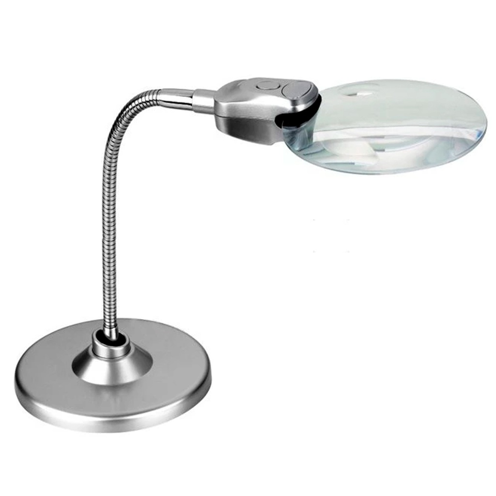 Megalite Zd0128 - Lupa De Escritorio Con Pie 6X Con Led