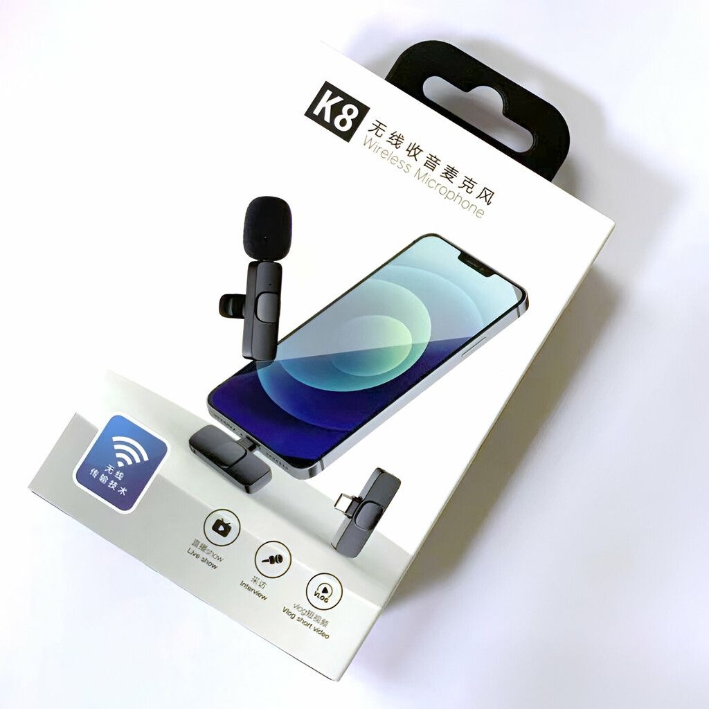 Microfono K8 Lavalier Solo Telefonos Usb Tipo C O Lightning Bluetooth Entrevistas Periodiosmo Aire Libre Android  Apple