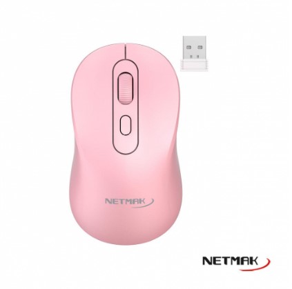 NETMAK MOUSE NM-M640P 2.4GHZ + BT RECARGABLE PINK ROSA