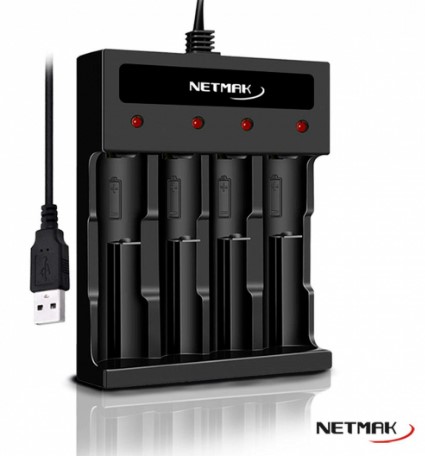 Netmak Nm-Ch5 Cargador De Pilas Usb Aa / Aaa