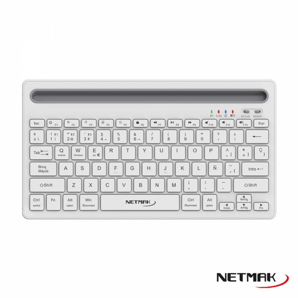 NETMAK NM-KB650-W TECLADO BLUETOOTH 5.0 RECARGABLE BLANCO