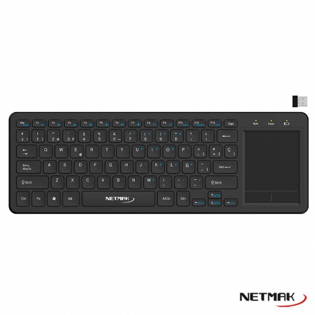 Netmak Nm-Kb910 Teclado Inalambrico Smart Tv Con Touch Pad