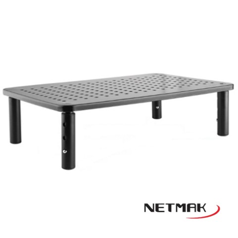 Netmak Nm-St20 Mesa Soporte Elevador Monitor Notebook Metalico 3 Niveles