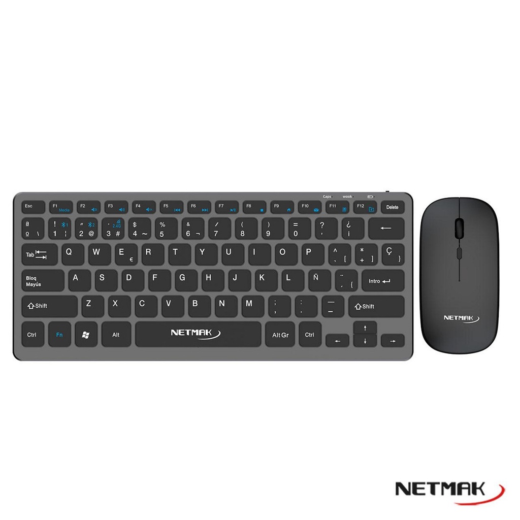 NETMAL NM-KB530 TECLADO + MOUSE 2.4 GHZ + BT RECARGABLE