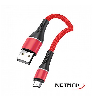 NETMAK NM-117R  CABLE USB A MICRO USB 2A 1M STRONG SERIES