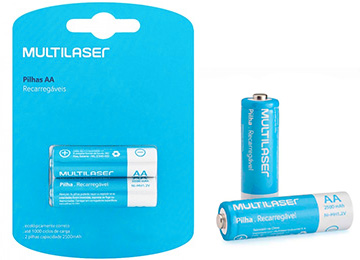 PILAS RECARGABLE MULTILASER AA 2500MAH BLISTER X 2U 1.2V