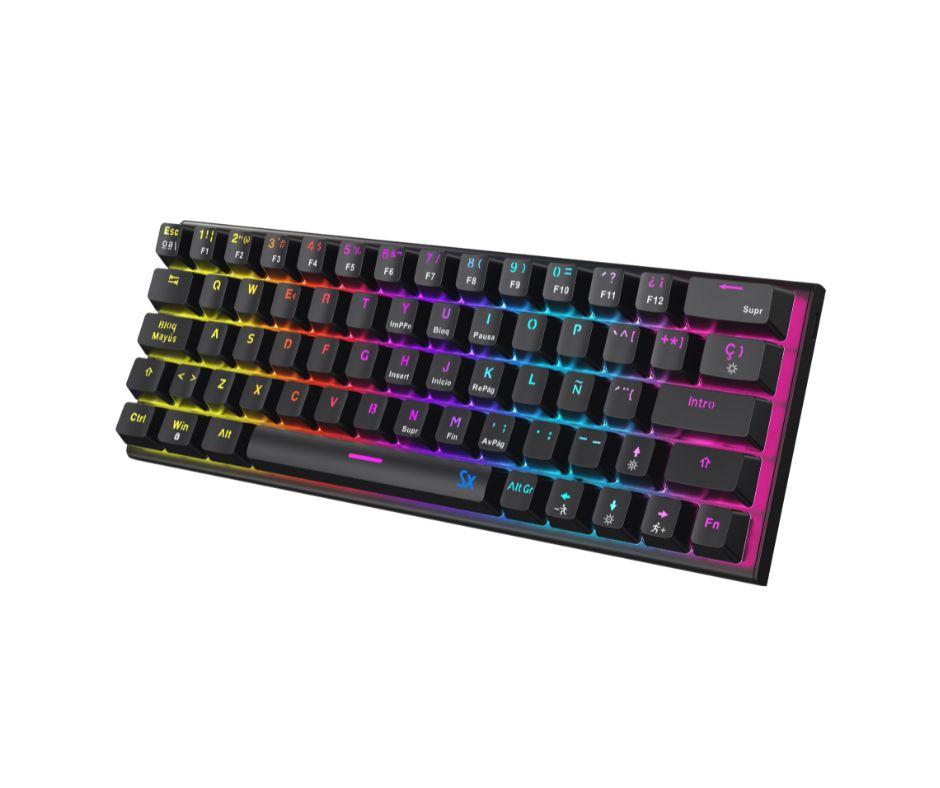 Solarmax Teclado Mecanico Gamer 60% Español Usb Negro Gmkb76Cb Switch Red