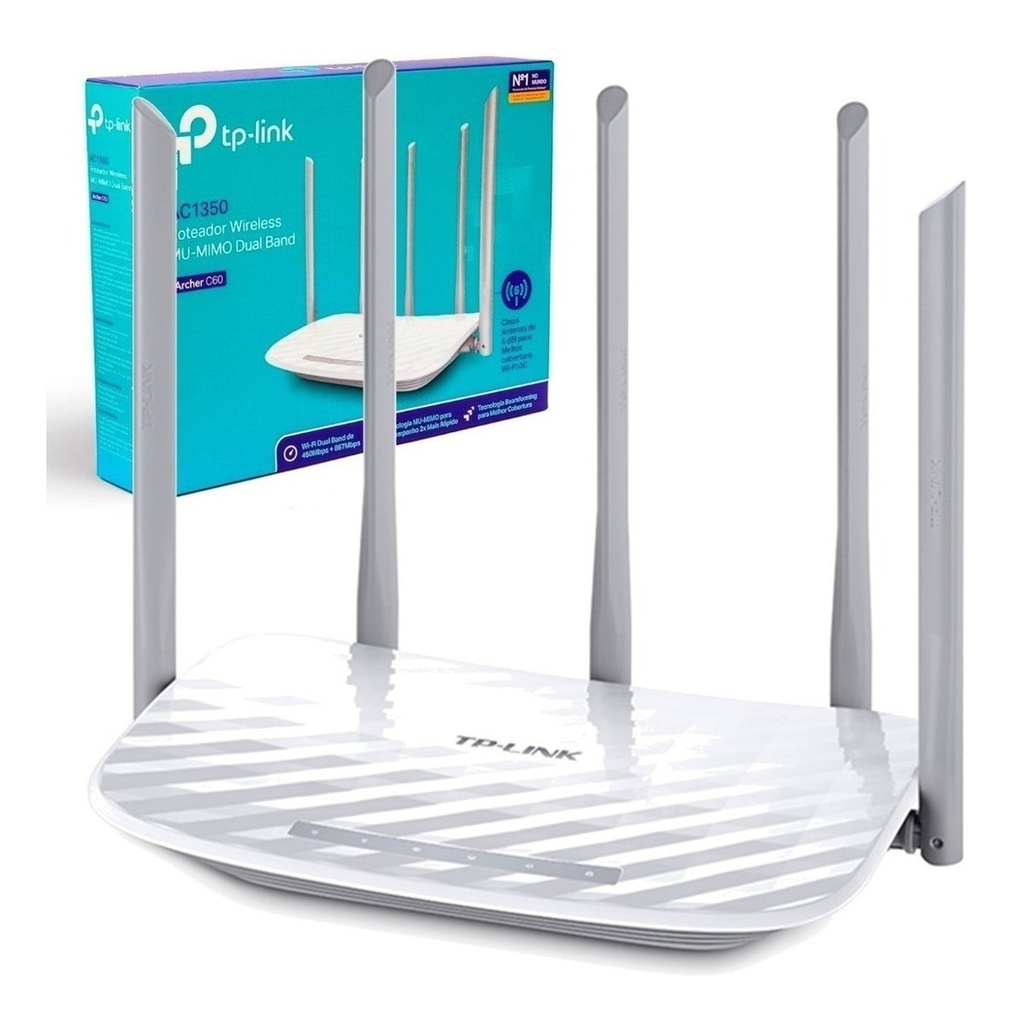 TPLINK ROUTER ARCHER C60 AC1350 WIR DUAL BAND 5 ANTENAS