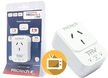 Trv Protector De Tension Protech E Hasta 2100W By Trv - Audio Televisor Lavavajillas Consolas - Corte Baja Tensión 180V Corte Por Alta Taensión  245V 