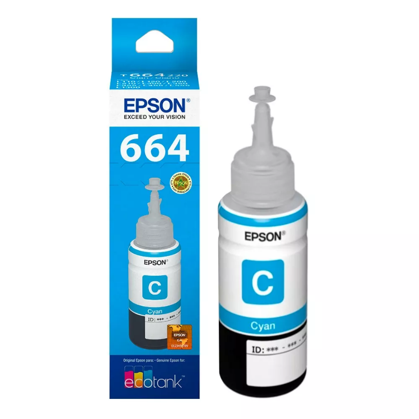 Tinta Epson Original T664 L200- Cyan 70ml