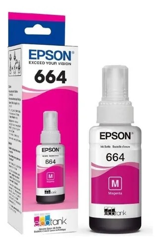Tinta Epson Original T664 L200- Magenta 70Ml
