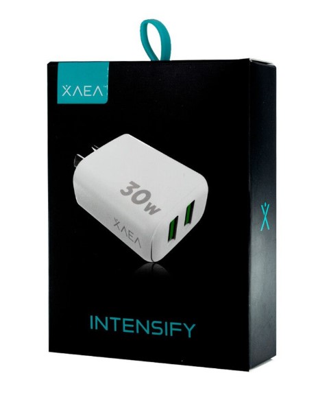 XAEA INTENSIFY CARGADOR 220V 30W 2 USB + CABLE LIGHTNING