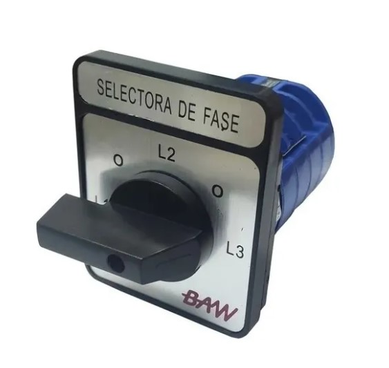 BAW SR63/025 - INTERRUPTOR ROTATIVO SELECTOR FASE 5 POS 2 VIAS 63A 380V 63X107MM