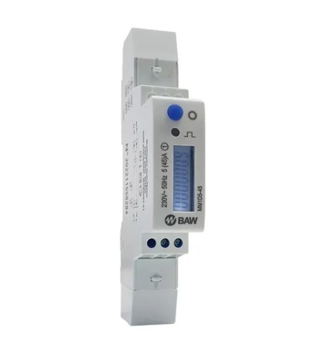 BAW MM1D5-45 - MEDIDOR MONOFASICO CONSUMO LUZ DIGITAL DIN