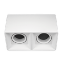 MACROLED APCDR-X2-B-PC - SPOT PLAFON APLIQUE CUADRADO DICRO GU10 X2 MOVIL PVC BLANCO RANURADO