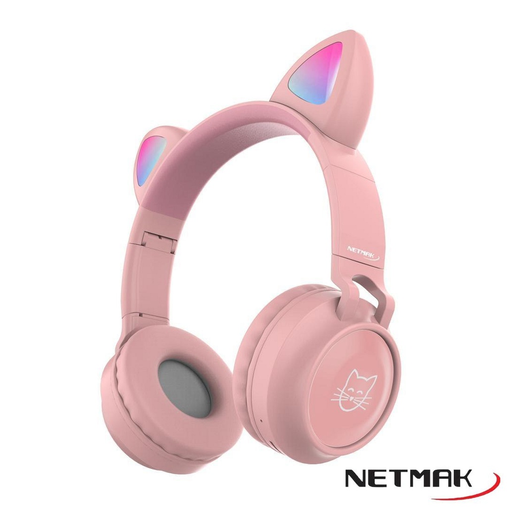 NETMAK NM-CAT - AURICULAR VINCHA BLUETOOTH PINK ROSA